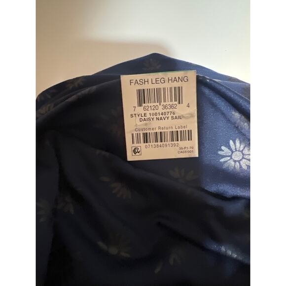 Navy Floral Legging Size Large High Rise Cross Band Legging NWT Jenni - Picture 4 of 5